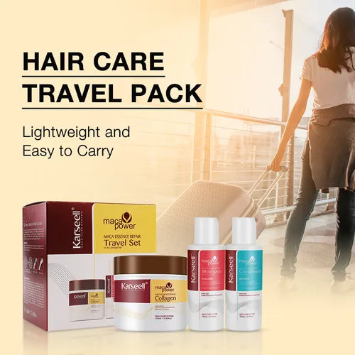 Kit Karseell – Reparación Capilar Profesional en Casa (Mascarilla 100ml + Shampoo 70ml + Acondicionador 70ml)