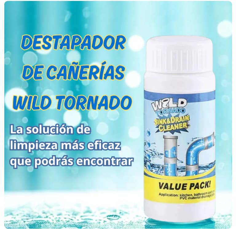 Wild Tornado® | Destapa Cañerías Rápido y Fácil 2x1